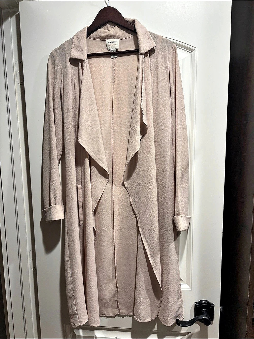 Forever 21 Women's Duster Coat Pink Size Small Like New